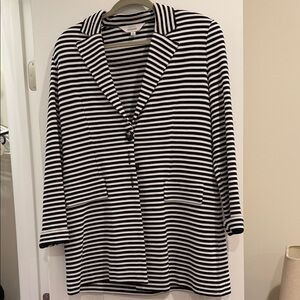 Misook Monochrome Striped Jacket